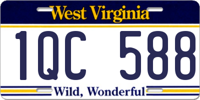 WV license plate 1QC588