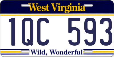 WV license plate 1QC593