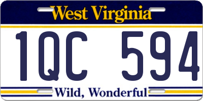 WV license plate 1QC594