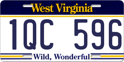 WV license plate 1QC596