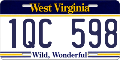 WV license plate 1QC598