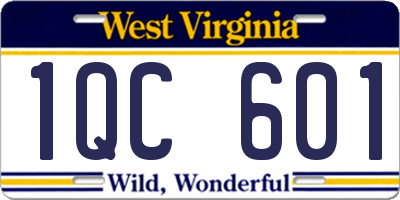 WV license plate 1QC601