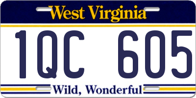 WV license plate 1QC605