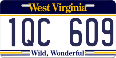 WV license plate 1QC609