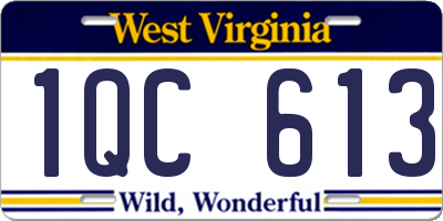WV license plate 1QC613