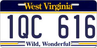 WV license plate 1QC616