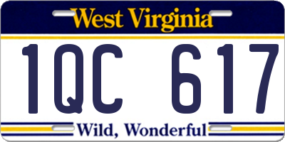 WV license plate 1QC617