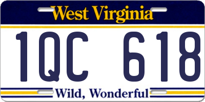 WV license plate 1QC618