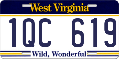 WV license plate 1QC619