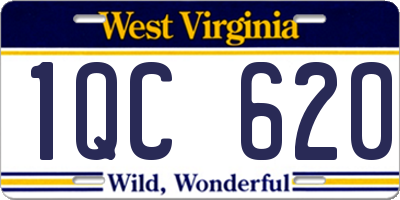 WV license plate 1QC620