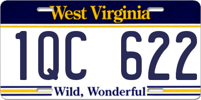 WV license plate 1QC622