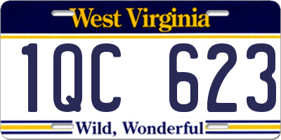 WV license plate 1QC623