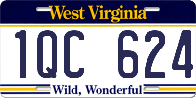 WV license plate 1QC624
