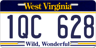 WV license plate 1QC628