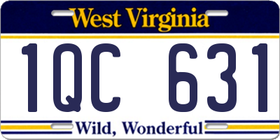 WV license plate 1QC631