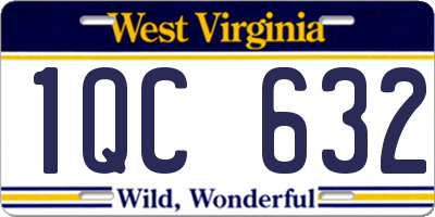 WV license plate 1QC632