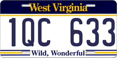 WV license plate 1QC633
