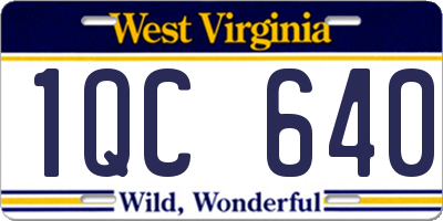 WV license plate 1QC640