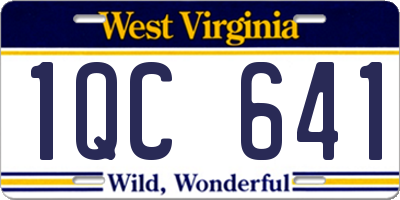 WV license plate 1QC641