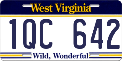 WV license plate 1QC642
