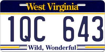 WV license plate 1QC643