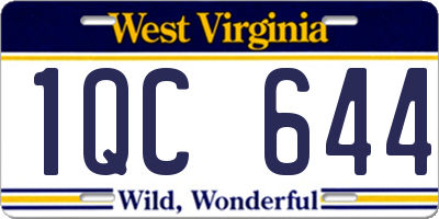 WV license plate 1QC644