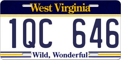 WV license plate 1QC646
