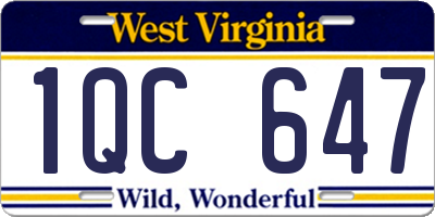 WV license plate 1QC647
