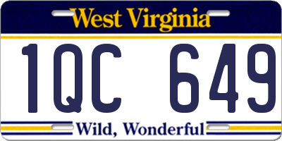 WV license plate 1QC649