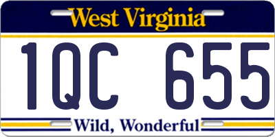 WV license plate 1QC655