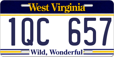 WV license plate 1QC657