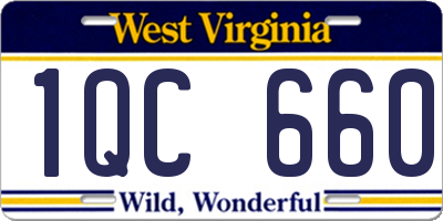 WV license plate 1QC660