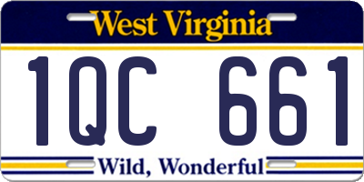 WV license plate 1QC661