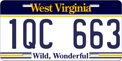 WV license plate 1QC663