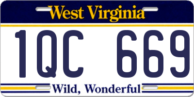 WV license plate 1QC669