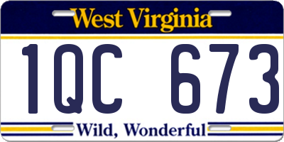 WV license plate 1QC673