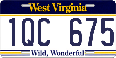 WV license plate 1QC675