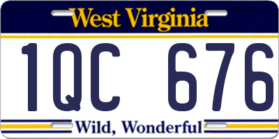 WV license plate 1QC676