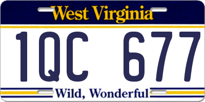 WV license plate 1QC677