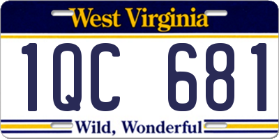 WV license plate 1QC681