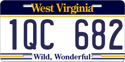 WV license plate 1QC682