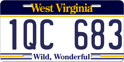 WV license plate 1QC683