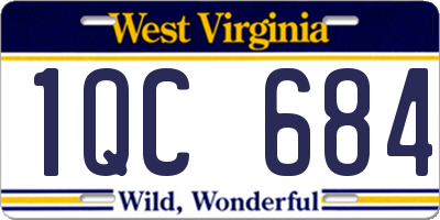 WV license plate 1QC684