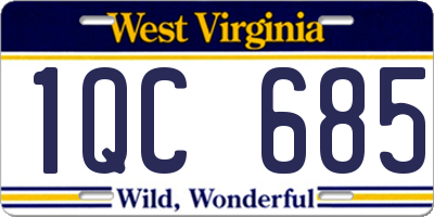 WV license plate 1QC685
