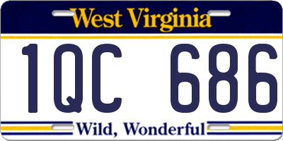 WV license plate 1QC686