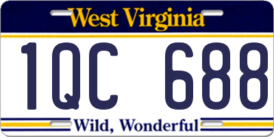 WV license plate 1QC688