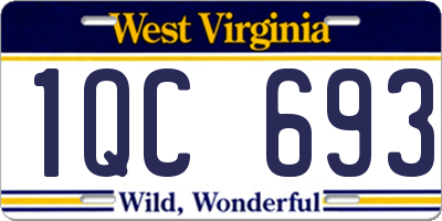 WV license plate 1QC693