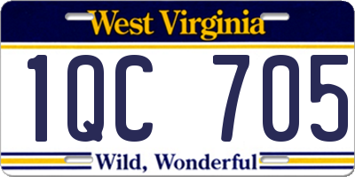 WV license plate 1QC705