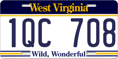 WV license plate 1QC708