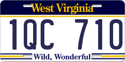 WV license plate 1QC710